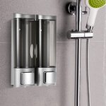 200mlx2 distributeur de savon manuel mural, liquide, distributeur liquide gel douche shampoo