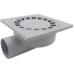 200mm x 200mm sortie 75mm siphon de sol salle de bains salle humide douche plastique pvc - blanc - sollbry ...