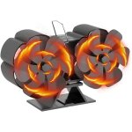 2024 ventilateur poele � bois, 12 pi�ces de ventilateur chemin�e, fonctionnement silencieux, �cologique, ...