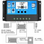 20a contr�leur de charge solaire 12v / 24v contr�leur de charge solaire r�gulateur double port usb lcd ...