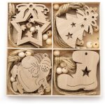 20pcs dcorations nol sapin accessoires pendentif en copeaux de bois de nol decoration sapin noel en ...