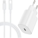 20w chargeur iphone usb c rapide, apple cable rapide avec 2m c�ble usb c pour iphone 14 pro max / 14 ...