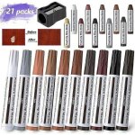 21 pi�ces stylos de retouche pour meubles marqueur en feutre polyvalent kit de r�paration de meubles ...