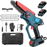 21v mini tronconneuse a batterie 6 pouces, tronconneuse thermique, outillage de jardin motoris, coupe ...