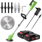 21v tondeuse  gazon automatique petite tondeuse  gazon batterie lithium rechargeable + 2pcs batterie ...