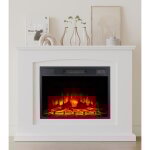 23 inch 58cm chemine lectrique d'angle autoportante avec manteau - design moderne, finition en bois ...