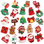 24 pcs figurine no�l, no�l miniature de r�sine, decoration no�l table, decoration buche de no�l