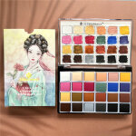 24 peintures aquarelles m�tallis�es pour d�butants, pour peindre sur papier, bois et tissu.