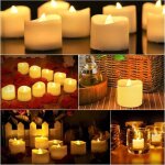 24 pi�ces dans la bo�te)bougies led flamme vacillante lumi�re, chandelles clignotantes lamp, bougies ...