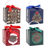 24 pièces boîtes de noël en papier avec poignée transparente et fenêtre boîte à bonbons de noël boite ... 24 pièces boîtes de noël en papier avec poignée transparente et fenêtre boîte à bonbons de noël boite ...