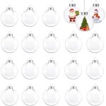 24 pice boule en plastique transparente remplissable, 6cm boules de nol transparente, dcoration de ...