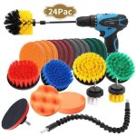 24 pices brosse de nettoyage, perceuse lectrique brosses de nettoyage ensemble pour baignoire coulis ...