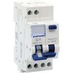 24032 eur'ohm disjoncteur diff�rentiel 32a 1p + n courbe c 30ma connexion � vis type ac nf