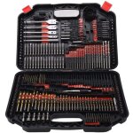 246pcs ensemble de tarauds, forets et tournevis combin�s avec bo�te en plastique noire pour le bois, ...