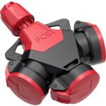 Pc electric - 253832 - src adaptateur triple caoutchouc avec affichage de tension 250 v rouge ip54