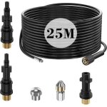 25m tuyau d�boucheur canalisation nettoyage haute pression pour k�rcher k2 k3 k4 k5 k6 k7 hd hds, 180bar ...