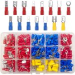 Aougo - 280 pi�ces 15 types cosses electriques a sertir connecteurs avec douilles isolantes, anneau plates ...