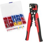 280 pices bote de kits de presses cbles + pince  dnuder, 15 types de connecteurs (fourche, anneau, ...
