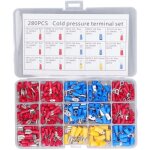 280 pi�ces borne press�e � froid noyau en laiton gaine isol�e kit de cosses � fourche � anneau de bonne ...