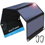 28w chargeur solaire pliable avec 2 usb c + 1 usb a ports(5v / 4, 8a au total) panneau solaire portable ...