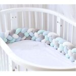 2m tour de lit bb coussin serpent coussin tress pare - chocs velours protection bb gris + blanc ...