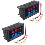 2pcs 0. 28  voltm�tre num�rique amp�rem�tre dc 0100v 10a double panneau d'affichage led 3 bits amp tension ...