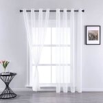 2pcs 140160cm rideau voilage - double panneaux rideau en voile tulle avec oeillets draperies souple moderne ...