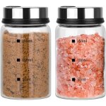 2pcs 150ml bocaux � �pices avec couvercle rotatifs & 4 types trous �pices coul�e r�glables, pots � sali�res ...