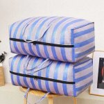 2pcs 2 sacs en nylon tiss� pour linge et garde - robe ? grande capacit�, fermeture �clair, rangement ...