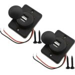 2pcs 3. 1a double prise usb de voiture auto cble rouge chargeur socket 2 adaptateur port 12v - 24v charge ...