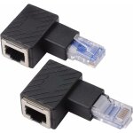 2pcs adaptateur ethernet 90 degrs, angle droit + gauche, prise rj45 vers prise, adaptateur, blind, ...