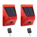 2pcs alarme solaire dtecteur de mouvement pour l'extrieur sirne impermable 129db son 4 modes de fonctionne ...
