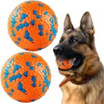 2pcs balle chien indestructible, jouet interactif, tennis - ?7 cm