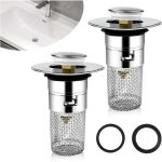 2pcs bonde de lavabo, bonde lavabo avec filtre amovible 33 - 40mm, bouchon lavabo salle de bain universel ...