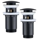 2pcs bonde de lavabo noir bonde pop - up avec trop - plein automatique universelle vidage pour vasque ...