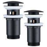2pcs bonde de lavabo noir bonde pop - up avec trop - plein automatique universelle vidage pour vasque ...