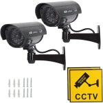 2pcs cam�ra fausse cam�ra de surveillance cam�ra factice avec led infrarouge clignotante rouge, cam�ra ...
