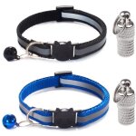 2pcs collier chat anti �tranglement, r�glable collier pour chat, avec 2pcs pendentif porte - adresse, ...