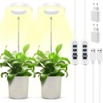 2pcs �l�vent lumi�re plantes, lampe de croissance led � spectre complet r�glable en hauteur pour petites ...