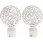 2pcs embout tringle � rideaux 28mm blanc, paire embout de tringle � rideau draperie rail p�le t�te pour ...