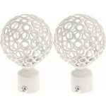 2pcs embout tringle � rideaux 28mm blanc, paire embout de tringle � rideau draperie rail p�le t�te pour ...