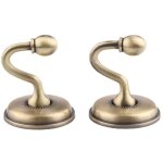 2pcs embrasses de rideaux crochets, rideau crochet en bronze, vintage u support mural crochet pour suspendre ...