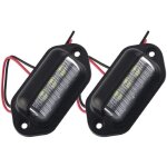 2pcs feux arri�re led �tanches pour plaque immatriculation - 6 smd, 12v / 24v, compatible avec camion, ...