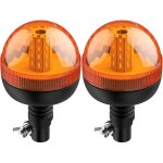 2pcs gyrophare led rotatif orange 12v - 24v e - mark 40 smd led 3 modes d'eclairage etanche anti - poussi�re ...