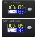 2pcs indicateur de capacit� de la batterie 12v affichage lcd voltm�tre testeur de temp�rature