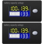 2pcs indicateur de capacit� de la batterie 12v affichage lcd voltm�tre testeur de temp�rature