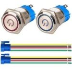 2pcs interrupteur � bouton poussoir � verrouillage 1no1nc acier inoxydable etanche 220v - 230v / 5a interrupte ...