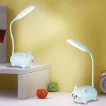 2pcs lampe de bureau pour enfants, lampe de lecture led avec support pour tlphone portable, rechargeable ...
