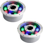 2pcs lumire led submersible - spot encastrable exterieur, 12v / 24v lumire fontaine paysage, ip68 men ...