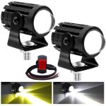 2pcs mini feux additionnels moto led, 12w moto led feux de brouillard suppl�mentaires 12v 24v projecteur ...